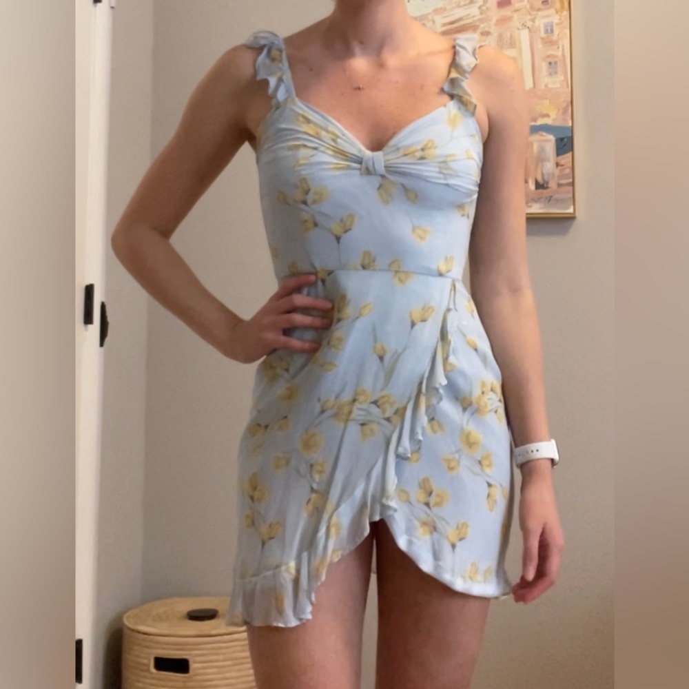 Fletch Light Blue Floral Sun Dress